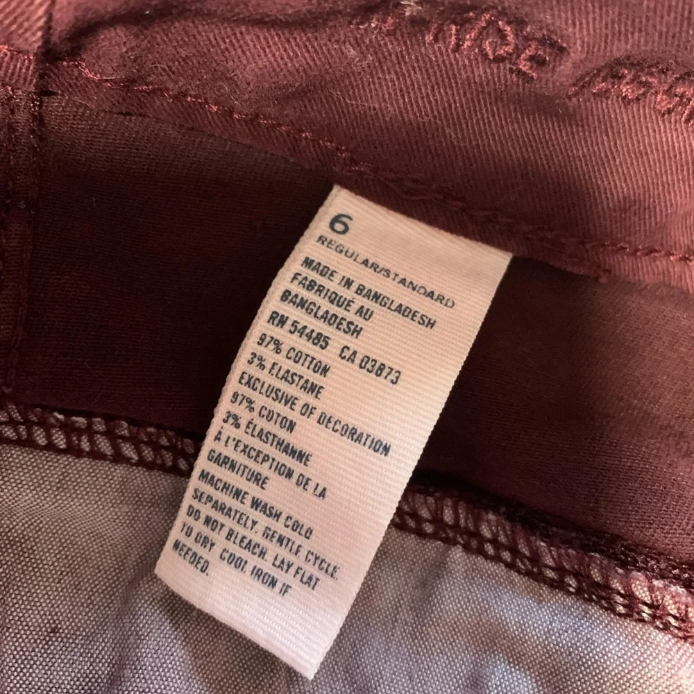 3/$30 American Eagle Outfitters Burgundy High Rise Jeggings Skinny Fit - Picture 11 of 14